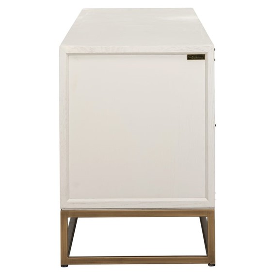 Szafka RTV WHITEBONE BRASS Biały