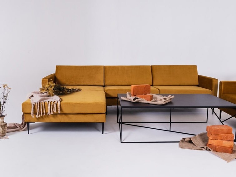 Narożnik VERGAN Lewy Marakuja/Czarny