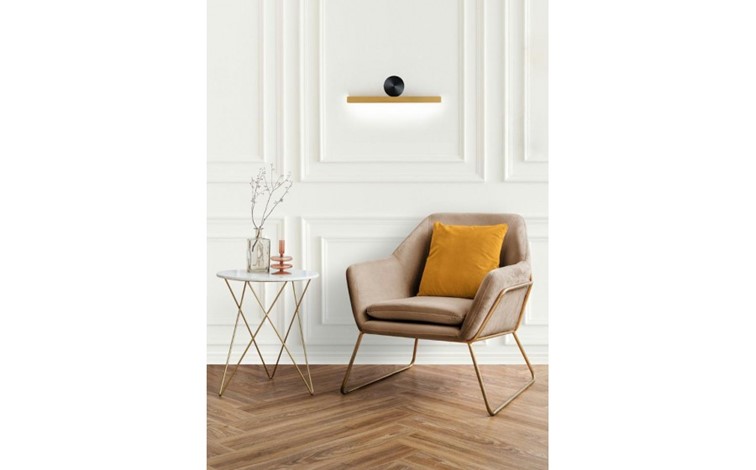 Lampa Ścienna WAND 45 Złoty/Czarny