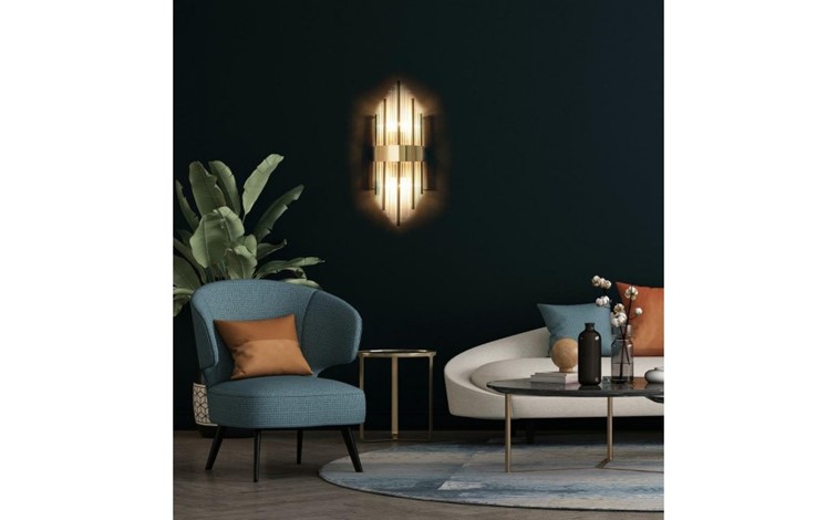 Lampa Ścienna ARMANDO Złoty/Transparentny