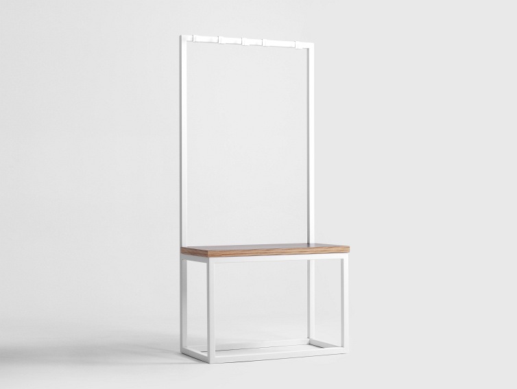 Ławka z Wieszakiem Next 75 76x41x160 Biały