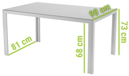 Stół Ogrodowy Wenecja 150x90 Srebrny