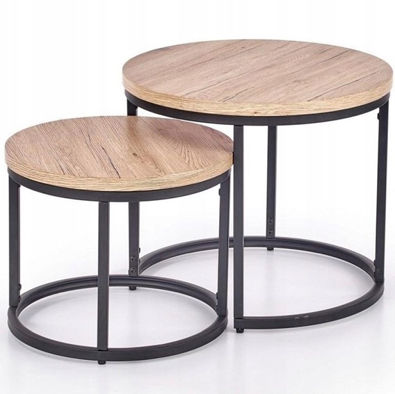 Zestaw 2 Ław OREO Dąb San Remo/Czarny