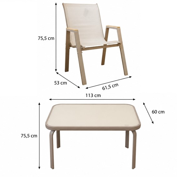 Zestaw Balkonowy NERANO Wood Duo Taupe