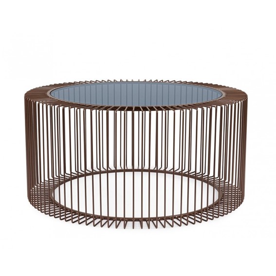 Stolik Kawowy KIERAN COIN fi80 Brązowy