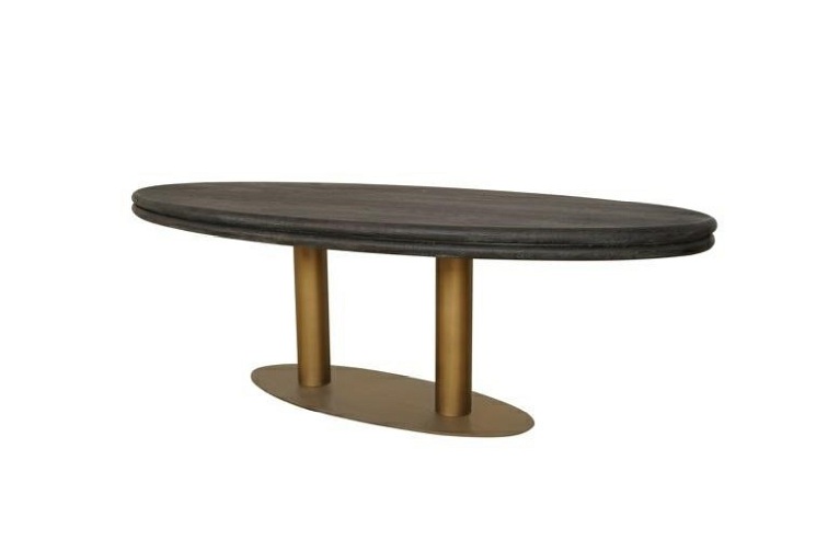 Stół MACARON 235x110 Naturalny/Złoty