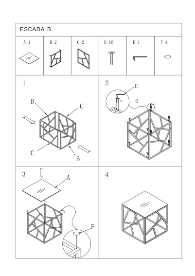 Ława ESCADA B Srebrny