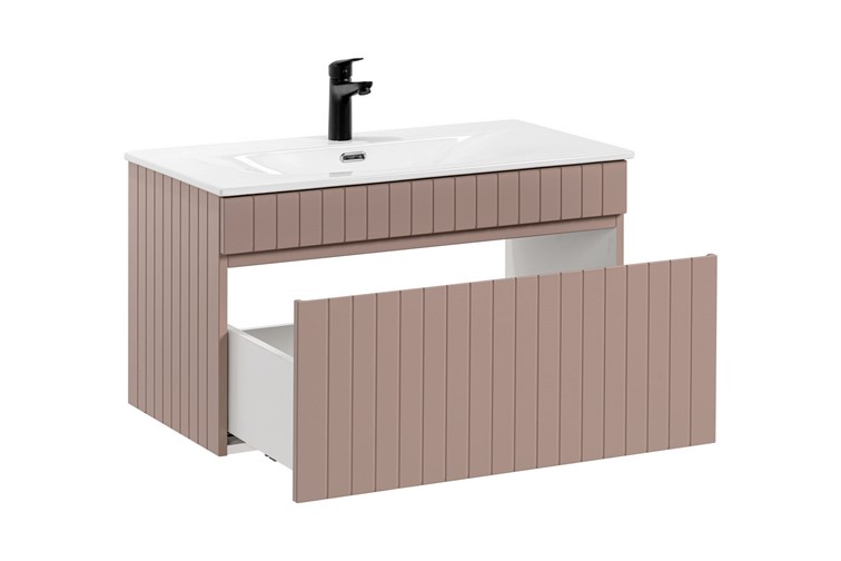 Zestaw ICR SKY 80cm (Szafka + Umywalka) Różowy/Biały