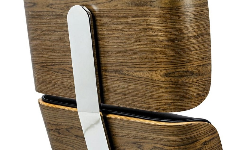 Fotel biurowy LOUNGE BUSINESS Czarny Orzech Skóra Naturalna