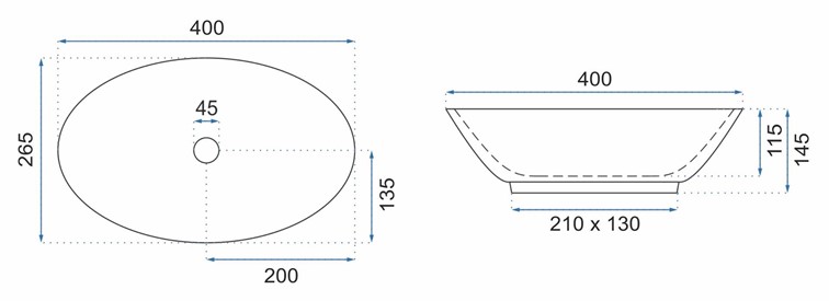 Umywalka Nablatowa PAMELA MINI Biały