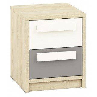 Szafka nocna DROP 13 Buk Fjord/Biały/Szary