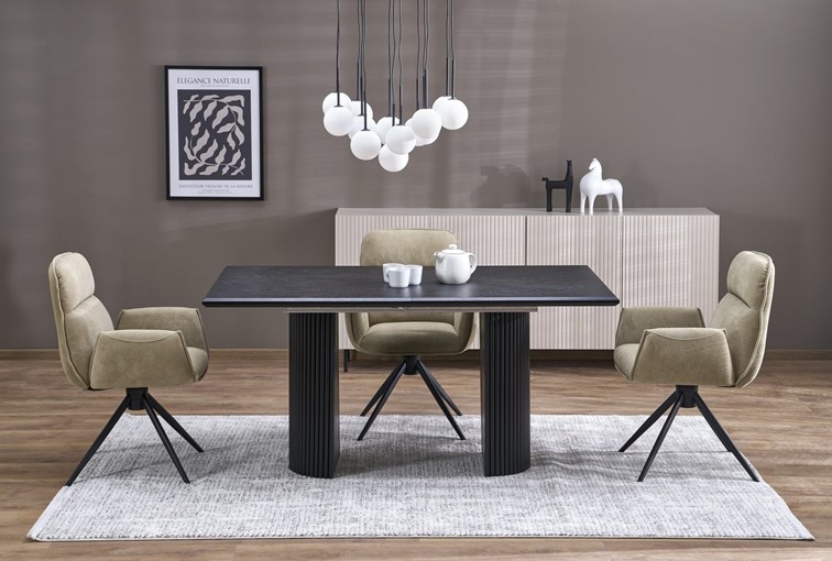 Stół Rozkładany BOLERO (160-250)x90 cm Dąb Naturalny/Czarny