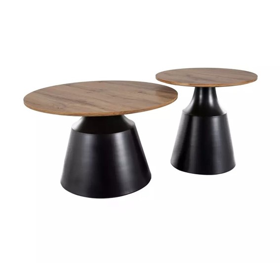 Ława ITAKA fi70 Dąb Artisan/Czarny Mat