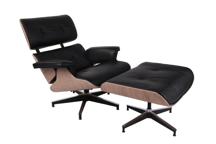 Fotel z Podnóżkiem VIP 54x82x85 Czarny/Ebony