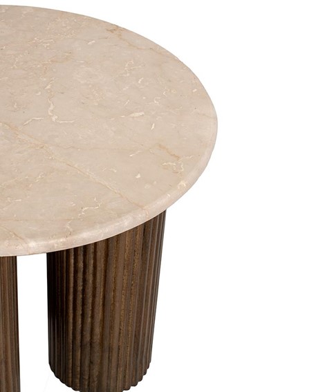 Stolik RAGNO Fi50cm Beżowy/Brązowy