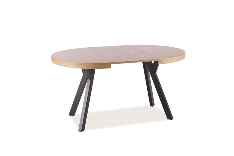 Stół Rozkładany DOMINGO (250-100)x100 Okleina Naturalna Dąb/Czarny