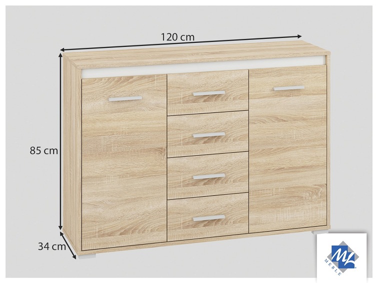 Komoda Avo 14 34x120x85 Sonoma