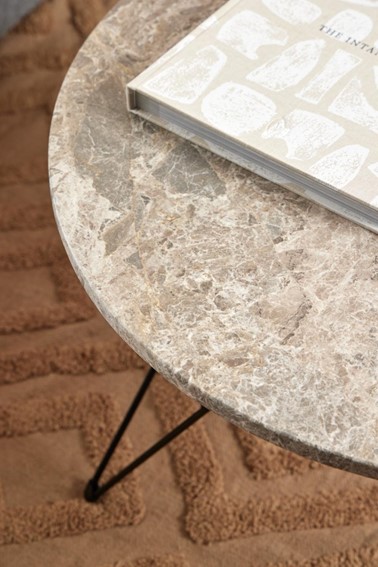 Stolik Kawowy PRUNUS fi80 Czarny/Szary Marmur