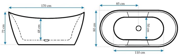 Wanna Wolnostojąca FERRANO 170 Biały