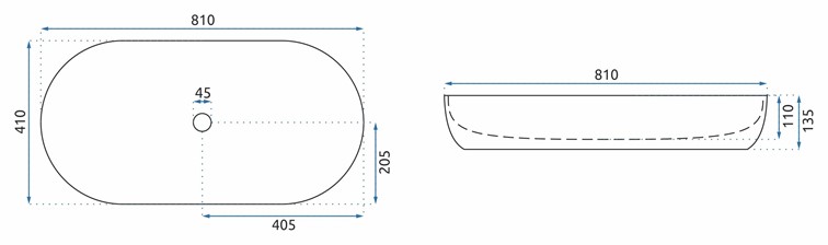 Umywalka Nablatowa CLEO 81 Biały
