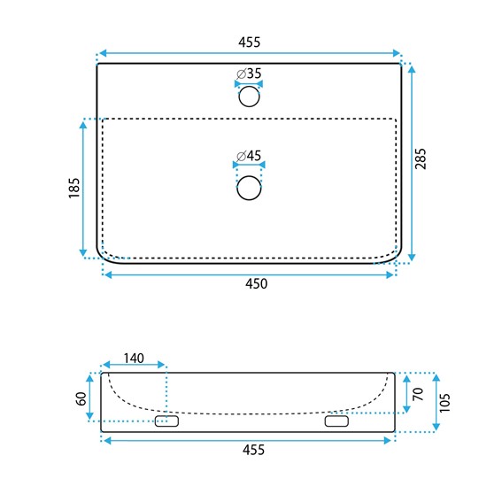 Umywalka Nablatowa NAOMI Biały