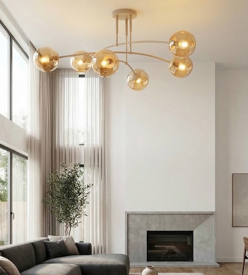 Lampa Sufitowa PREGOS 6 Beżowy/Miodowy