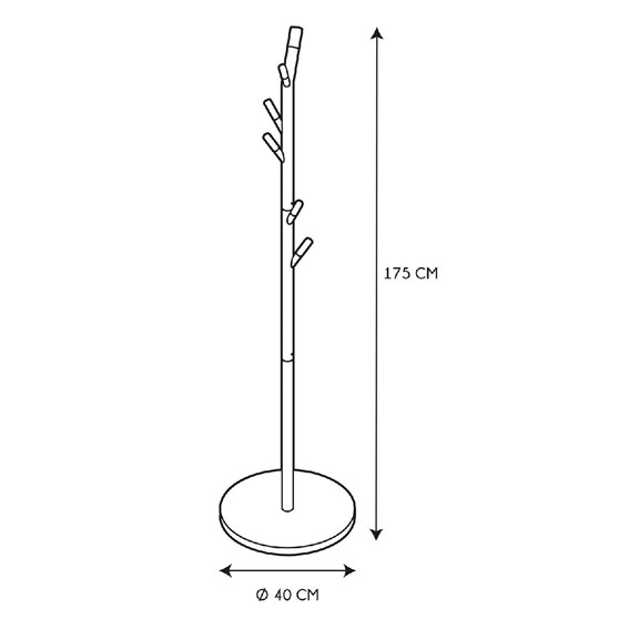 Wieszak DERBY Czarny/ Naturalny