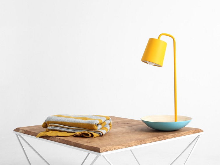 Stolik Kawowy DARYL SOLID WOOD 80 Biały/Naturalny