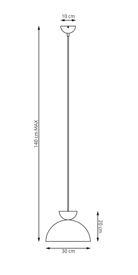 Lampa Wisząca LUNARO 1L Czarny/Biały