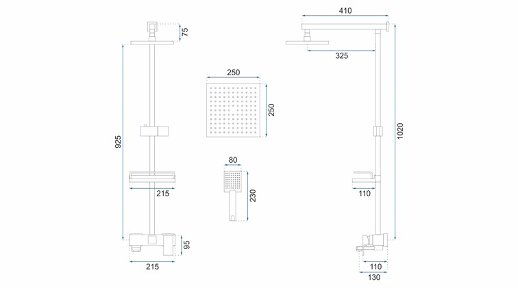 Zestaw Natryskowy JACK Złoty Szczotkowany