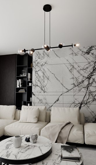 Lampa Wisząca ROSSI 6 Czarny/Transparentny