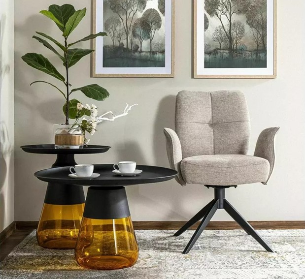 Krzesło WING Brego Czarny/Jasny Beżowy 31