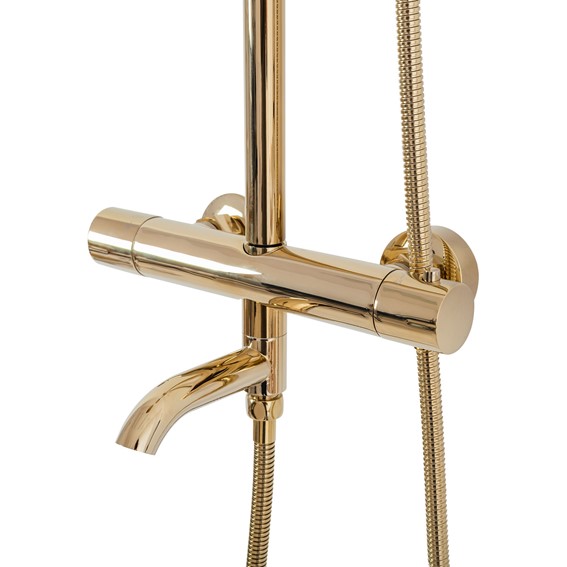 Zestaw Natryskowo-Wannowy z Termostatem LUNGO Złoty