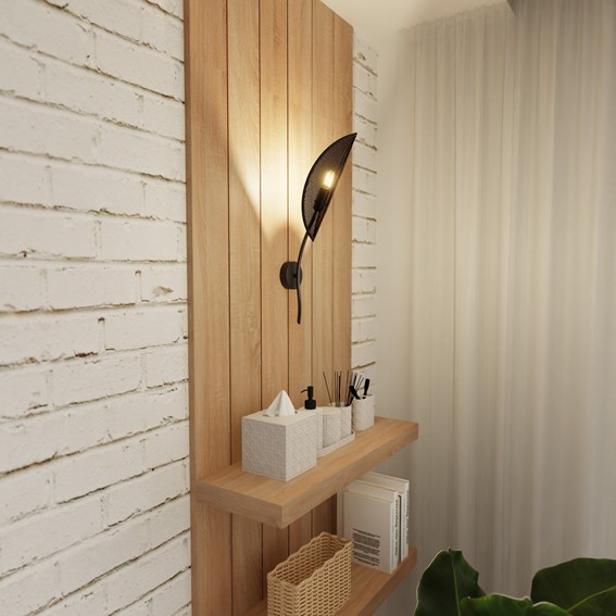 Kinkiet LOTUS K1 Czarny/Złoty