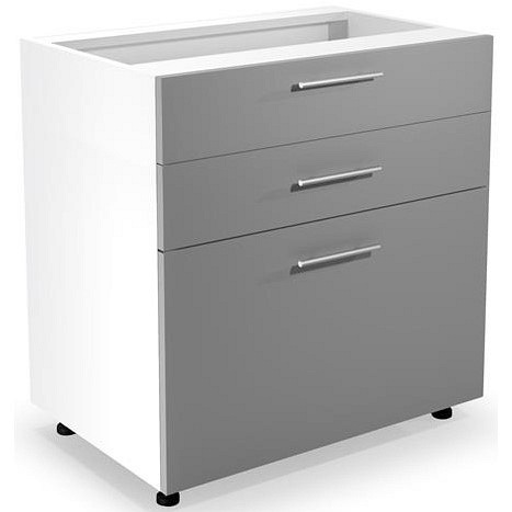 Szafka Dolna z Szufladami Vento D3S-80/82 Jasny Popiel