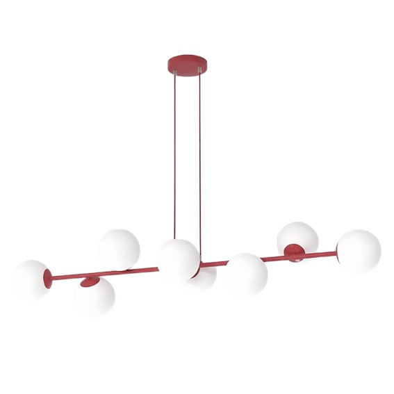 Lampa Wisząca MAGNUS 8 Burgundowy/Biały