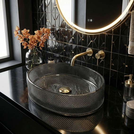 Umywalka Nablatowa MIRELLA Czarny