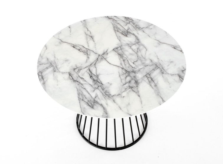 Stół BRODWAY fi110 Biały/Czarny