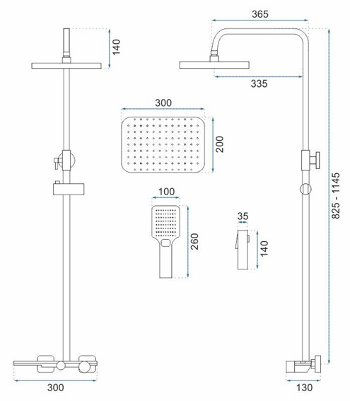 Zestaw Natryskowy HELIX Chrom