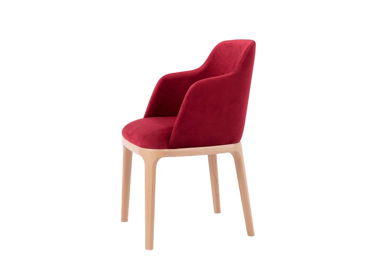 Krzesło Lulu Arms 53x45x82 Soczysta Żurawina/Naturalny