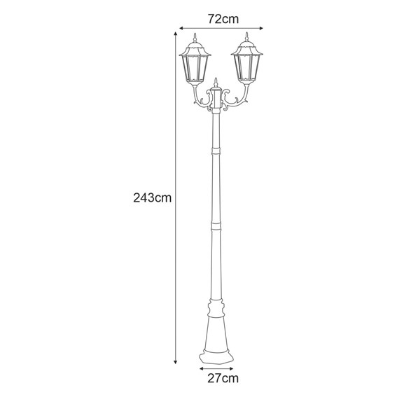 Lampa Zewnętrzna Stojąca LOZANA K-7006A2/2 Czarny