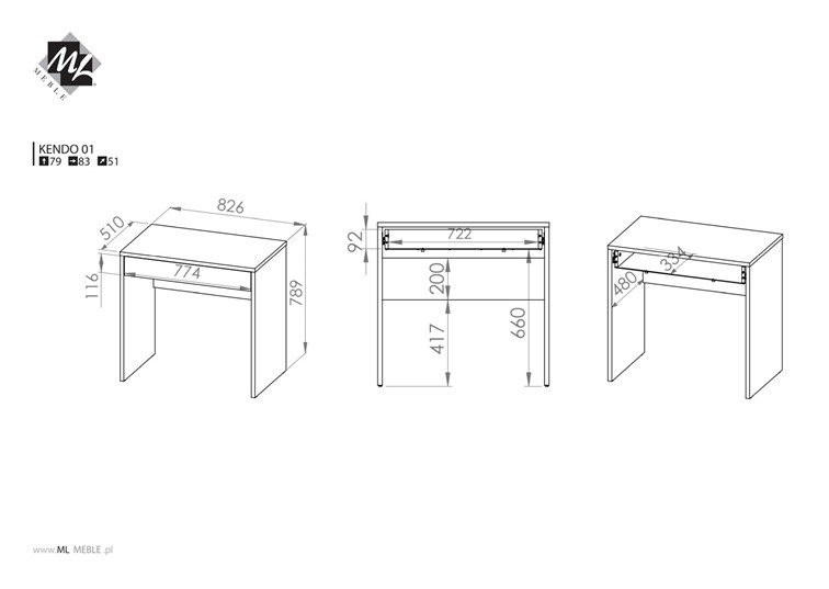 Biurko KENDO 01 Biały