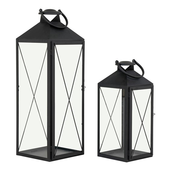 Zestaw 2 Lampionów Ogrodowych CASA Czarny