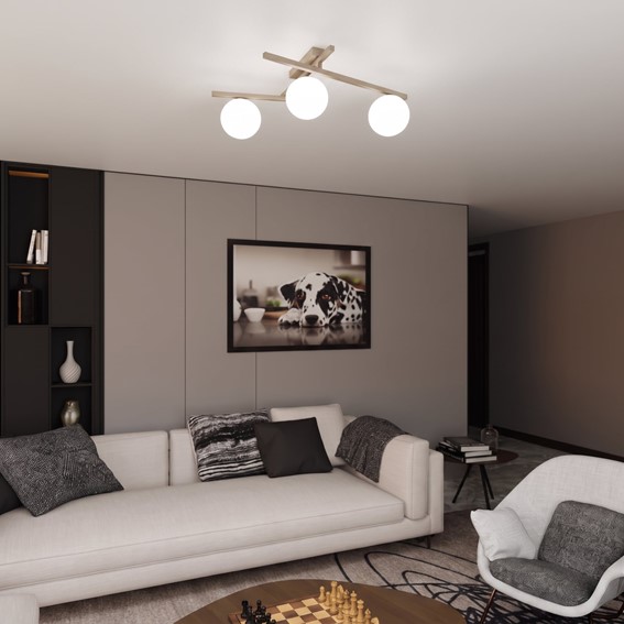Lampa Sufitowa SMART 3 Beżowy/Opal