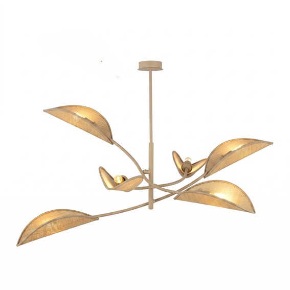 Lampa Sufitowa LOTUS 6 Beżowy/Rattan