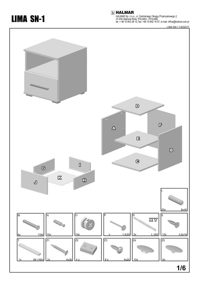 Szafka Nocna LIMA SN1 Dąb Sonoma