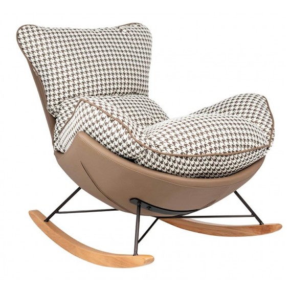 Fotel Bujany OTILIA Brązowy/Biały