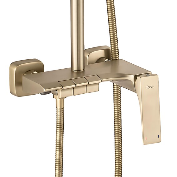 Zestaw Natryskowy JOE Złoty Szczotkowany