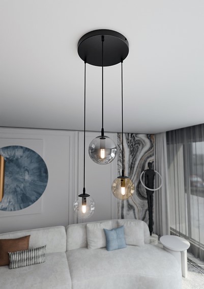 Lampa Wisząca COSMO 3 MIX PREMIUM Czarny