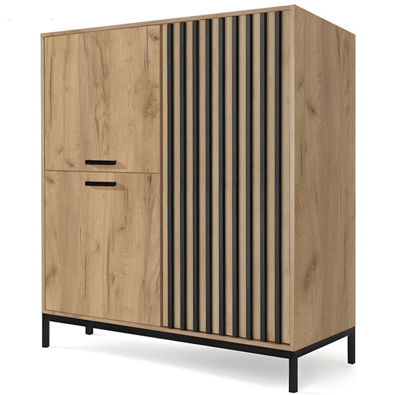 Komoda LAMINO KM-2 Dąb/Czarny